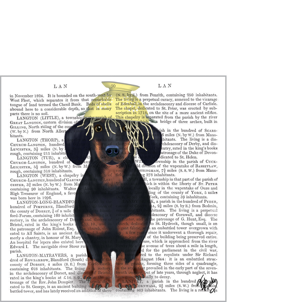 Paquet de serviettes en papier cocktail PPD 25x25 cm avec motif dog spaghettis