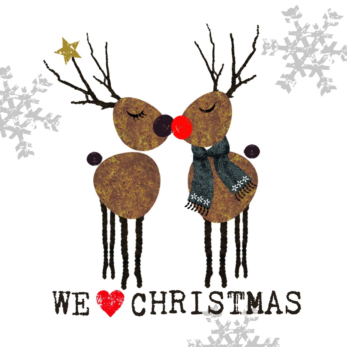 Paquet de serviettes en papier blanches imprimées de motifs de Noël We Love Christmas White par PPD.