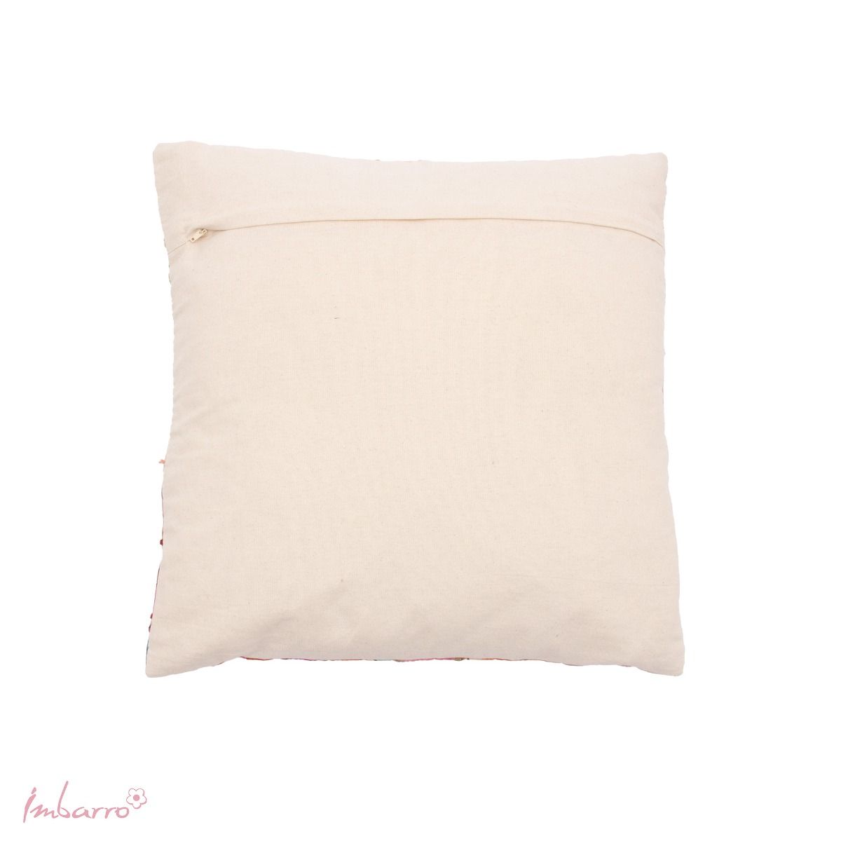 Coussin Neri Brodé Main Fleurs 50x50cm