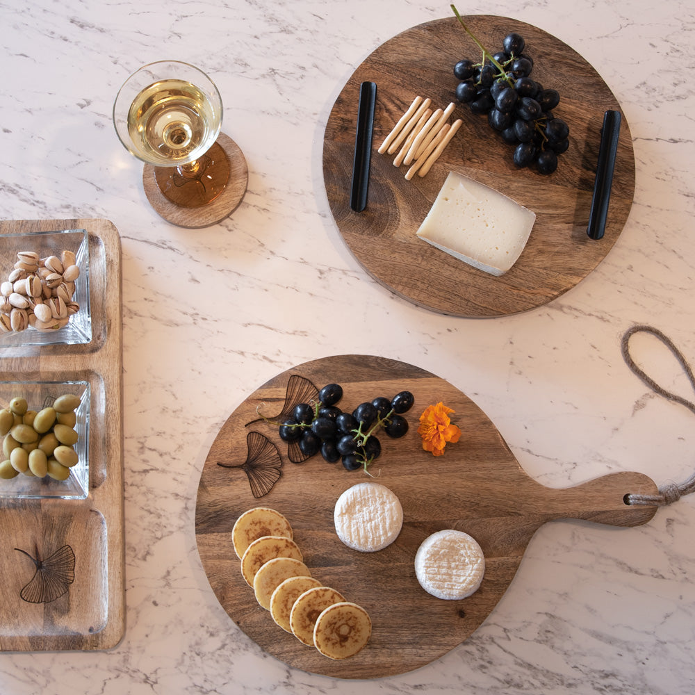 Planche Ginkgo Table Passion dressée plateau fromages charcuterie – bois hêtre massif 43x30 apéritif gastronomique