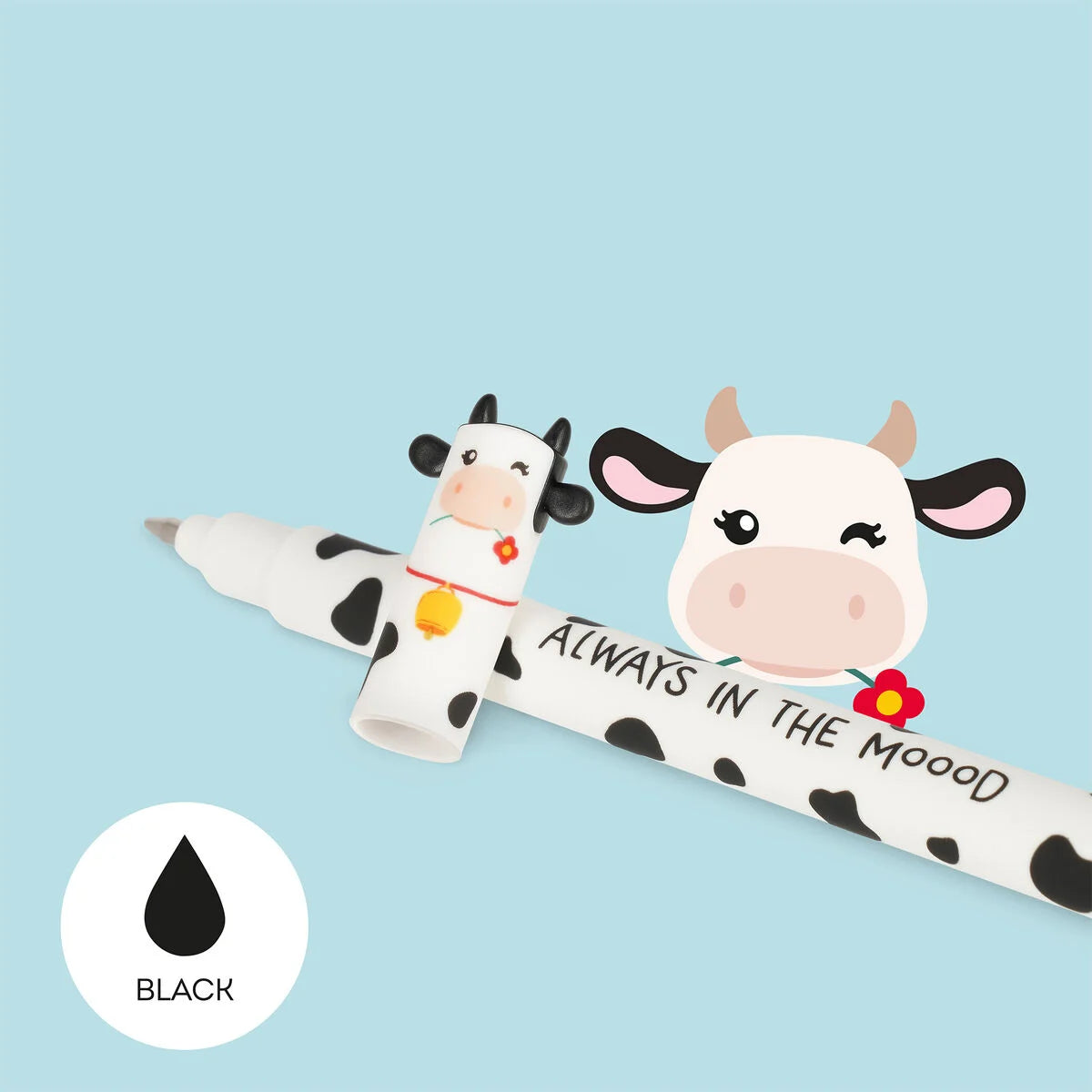 Lot stylos gel effaçables Ferme Vache, Cochon, Âne & Coq