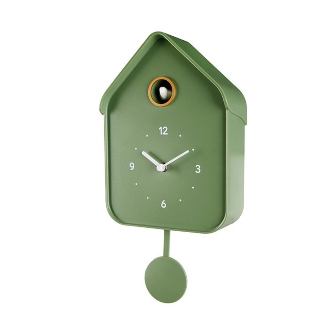 Horloge Coucou Vintage Moderne Verte