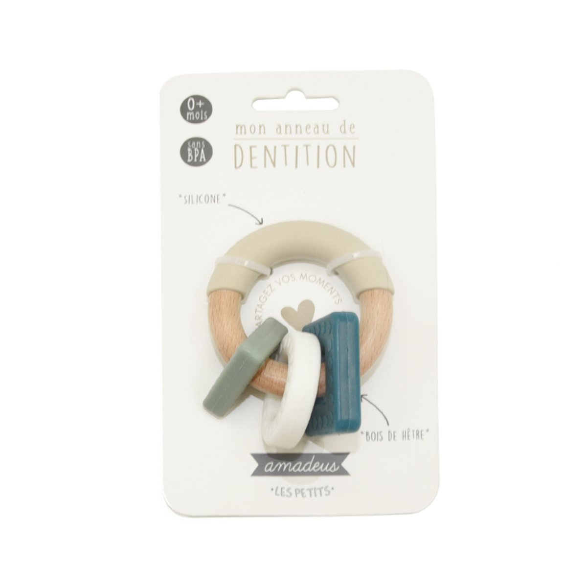 Anneau de dentition vert bleu