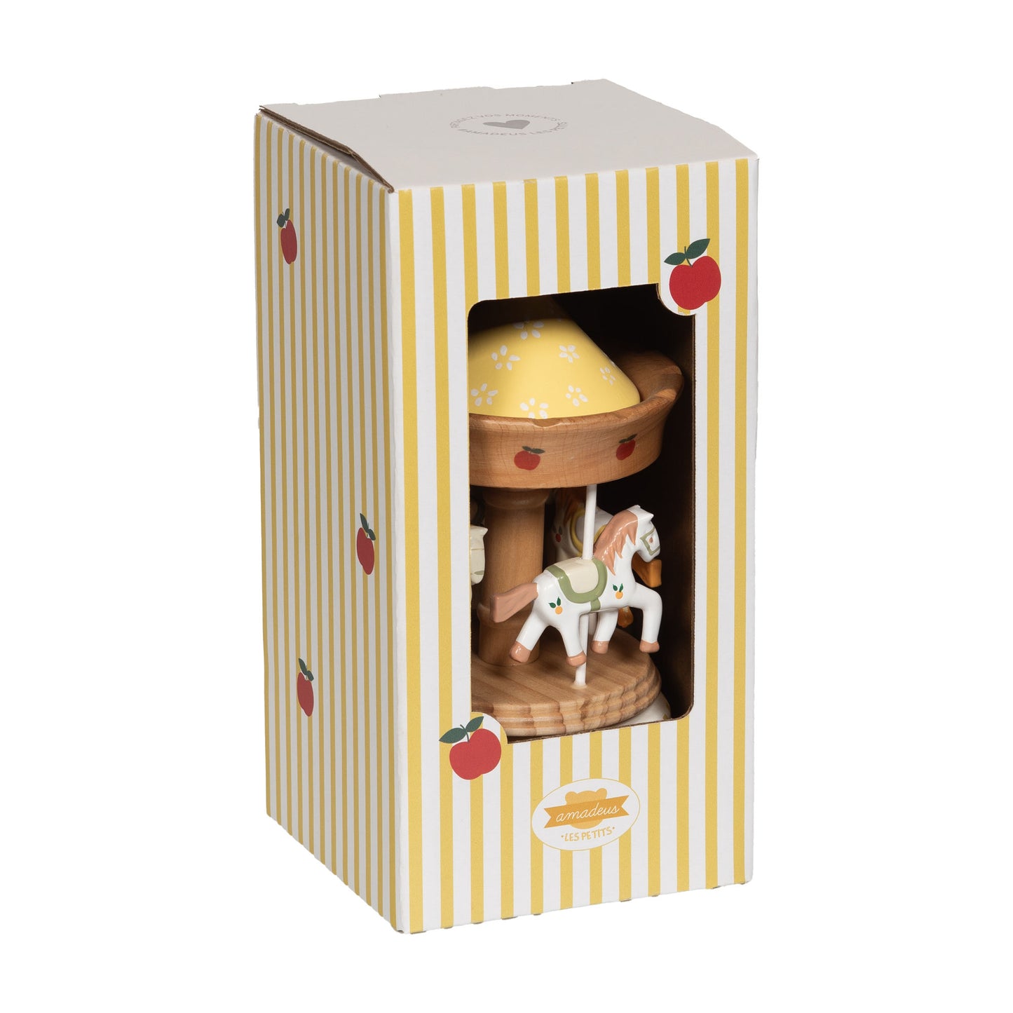 Carrousel musical bois Amadeus Les Petits cadeau naissance baptême original emballé