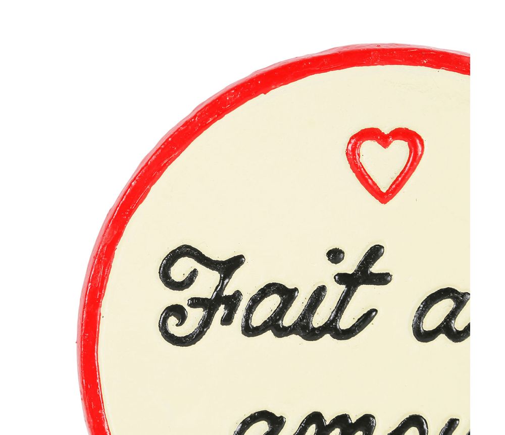 Zoom détails Dessous de plat rond en fonte Fait avec Amour D24cm Comptoir de Famille