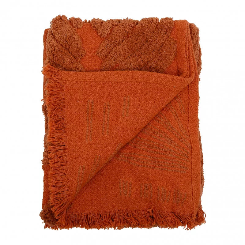 plaid texturé doux terracotta