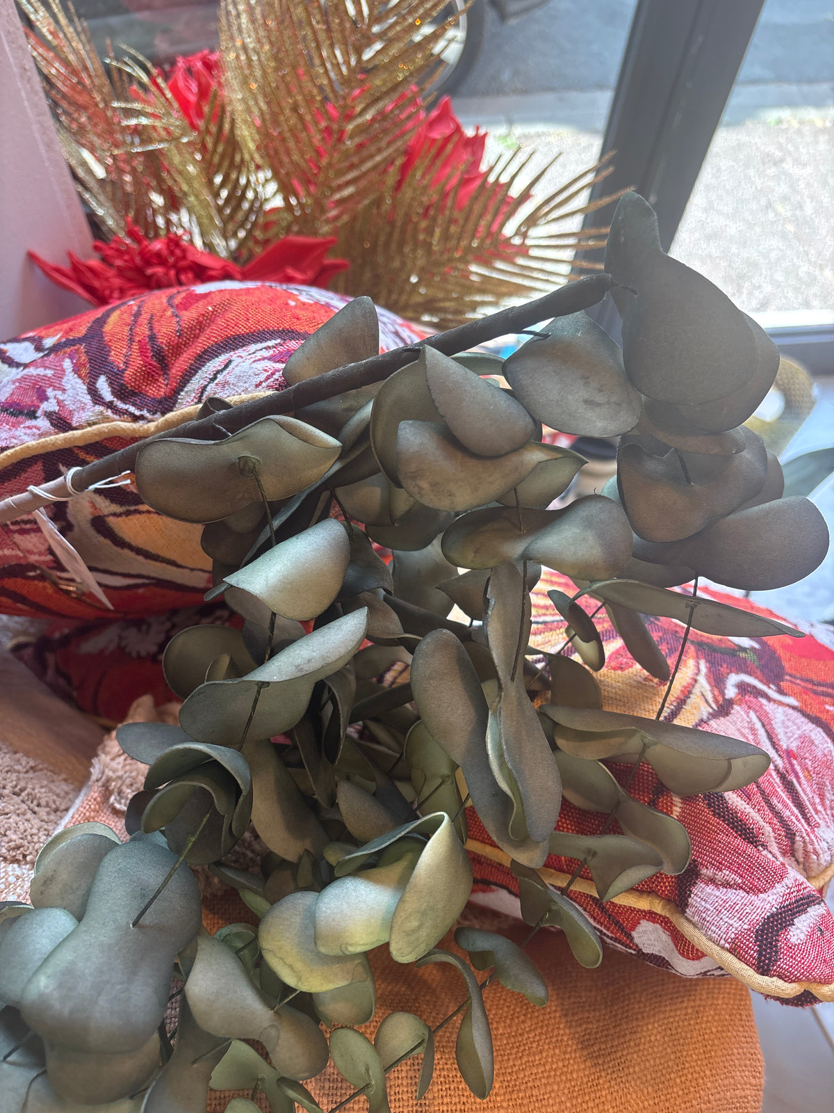 Fleur branche eucalyptus pendant
