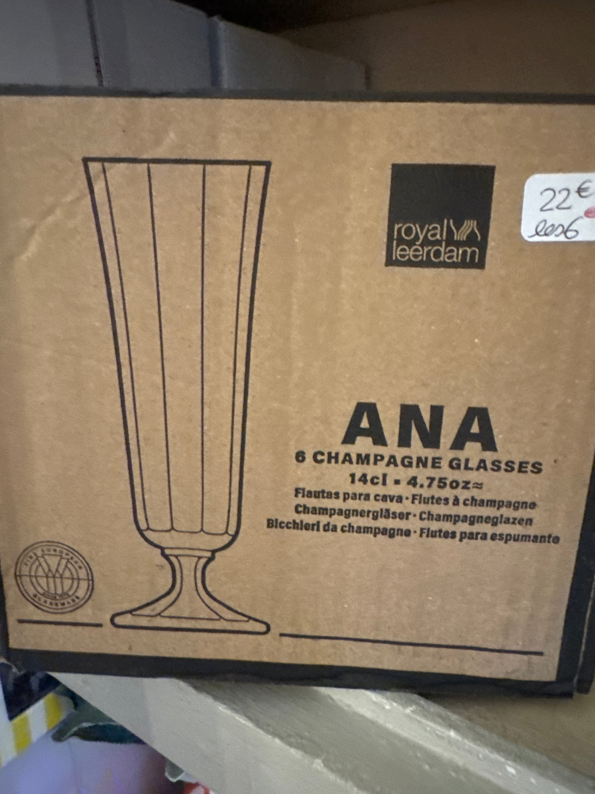 Flûtes à champagne ANA 14cl Bastide boîte de 6