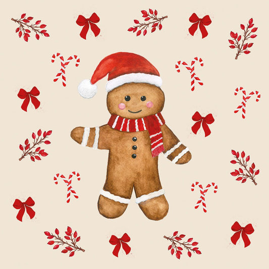 Paquet de serviettes en papier PPD avec motif bonhomme de pain d'épices Petit Biscuit.