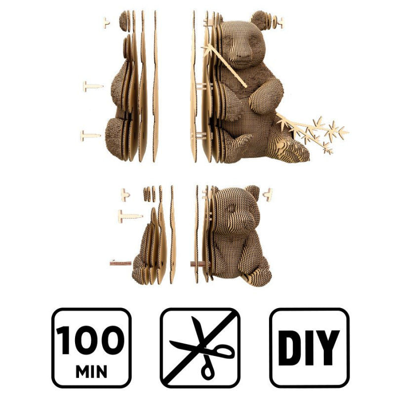 kit sculpture carton panda prédécoupé 164 pièces