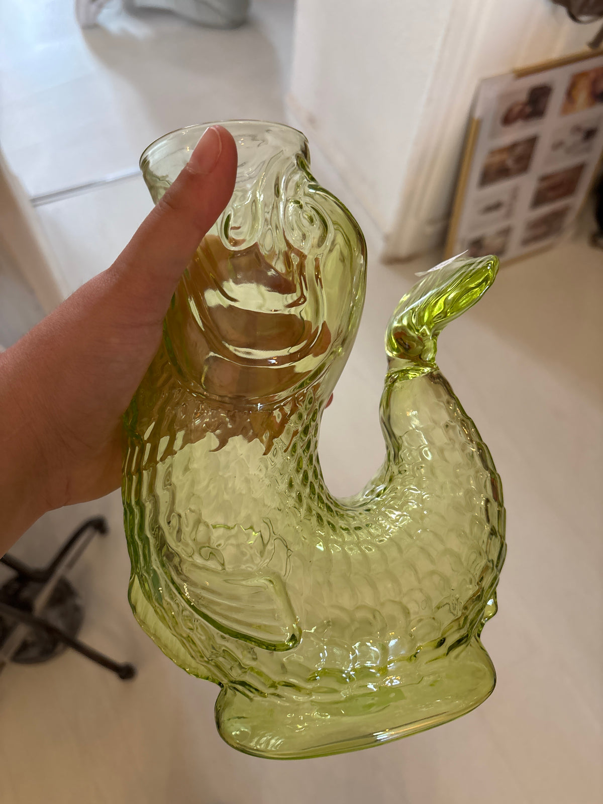 Carafe verte poisson glouglou