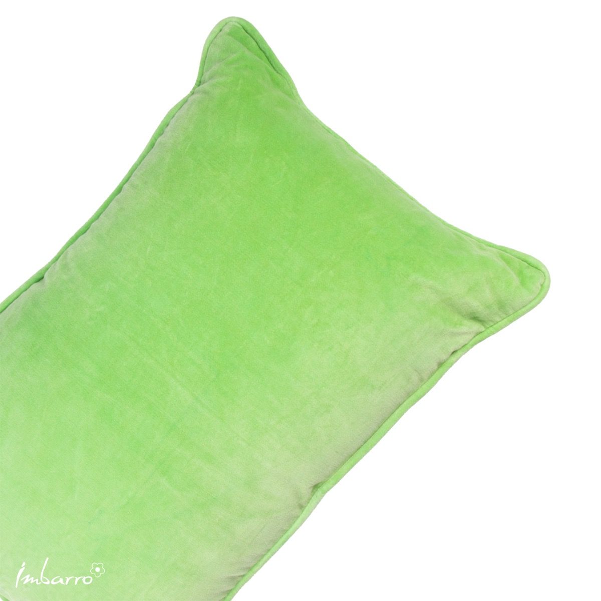 Détail velours 100% coton coussin Lala P Pear finition passepoil Imbarro