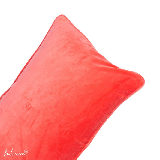 Détail velours 100% coton coussin Lala P Punch finition passepoil Imbarro