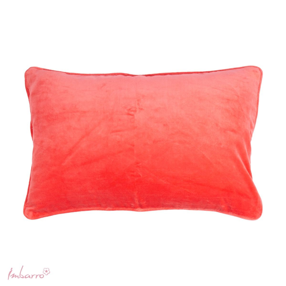 Coussin velours rose rouge Lala P Punch Imbarro 35x50 cm décoration salon