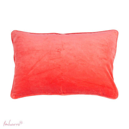 Coussin velours rose rouge Lala P Punch Imbarro 35x50 cm décoration salon
