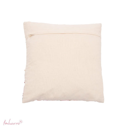 Coussin Neri Brodé Main Fleurs 50x50cm