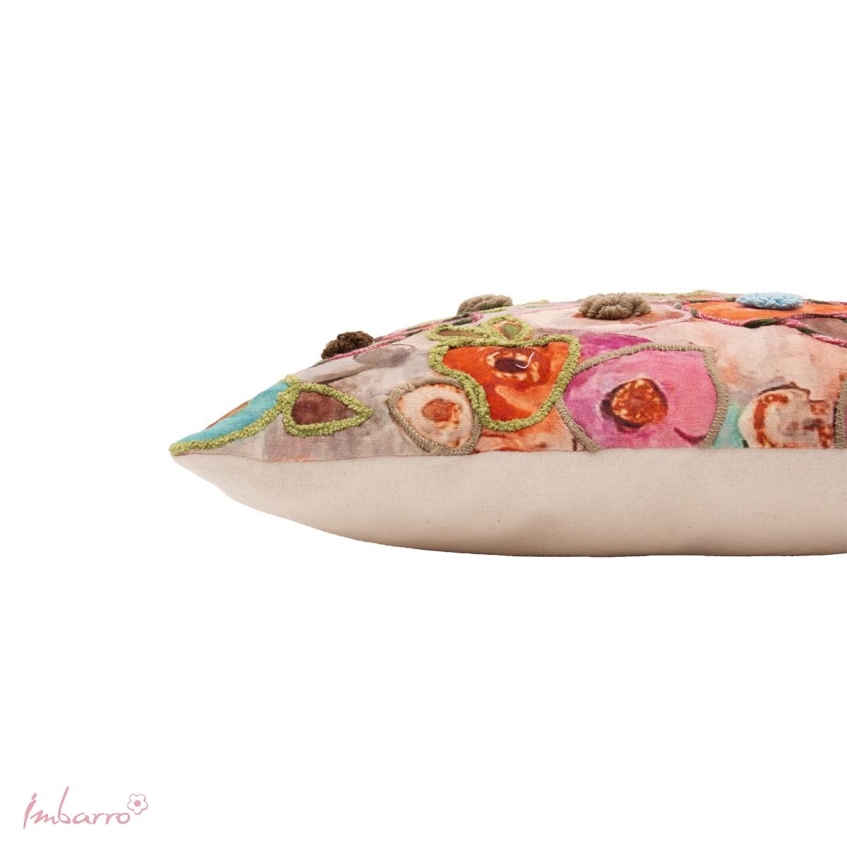 Coussin Neri Imbarro housse brodée fleurs + coussin intérieur inclus – cadeau déco crémaillère anniversair