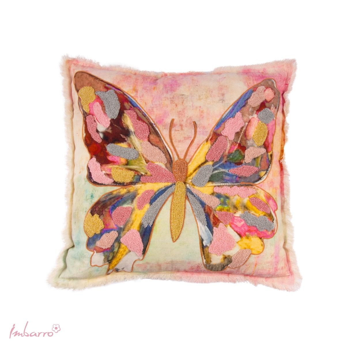 Coussin willow brodé par Imbarro chez MT BOUTIQUE