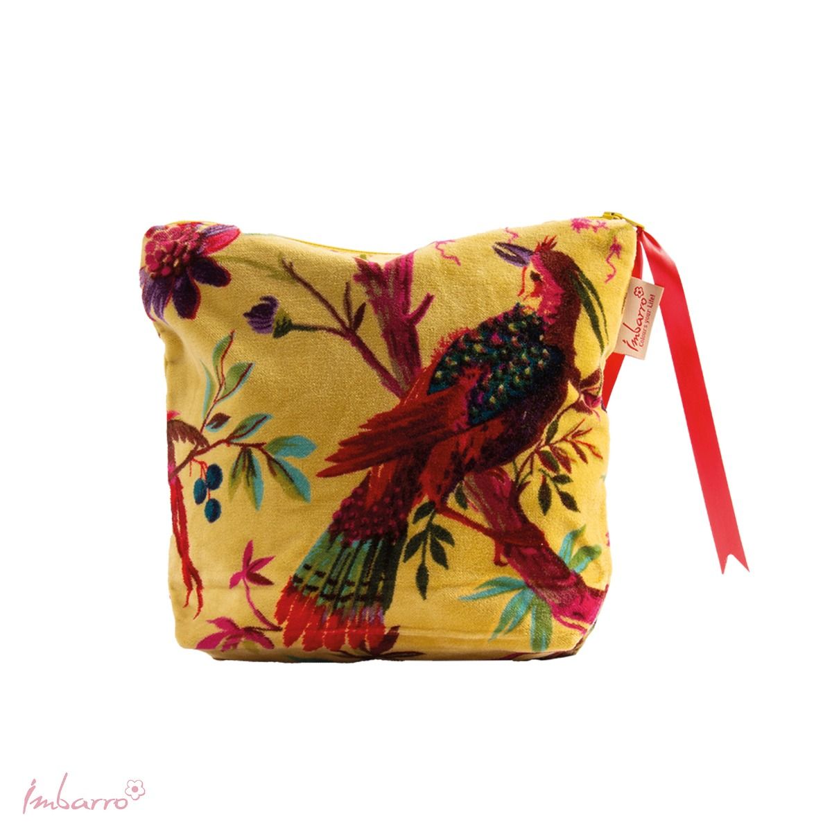 Pochette Paradise Lime Imbarro 21x24 cm velours 100% coton imprimé multicolore vert – MT Boutique L'Isle-Jourdain