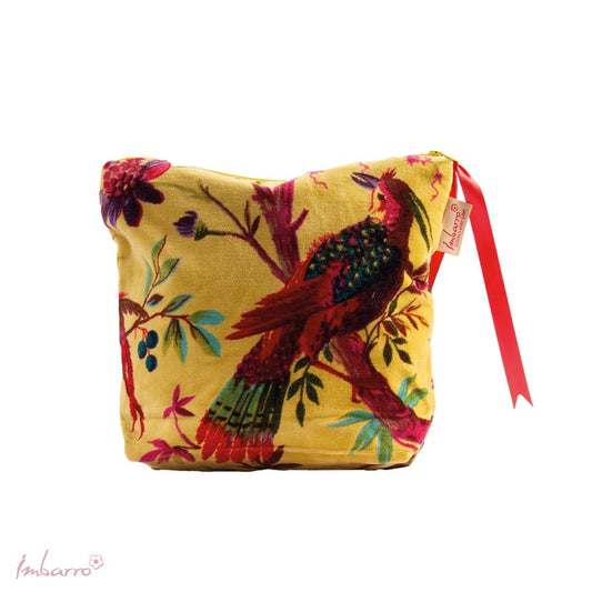 Pochette Paradise Lime Imbarro 21x24 cm velours 100% coton imprimé multicolore vert – MT Boutique L'Isle-Jourdain