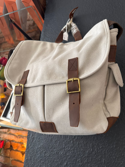 Sac bécasse cuir et Toile Crazy Lou Ref 6701