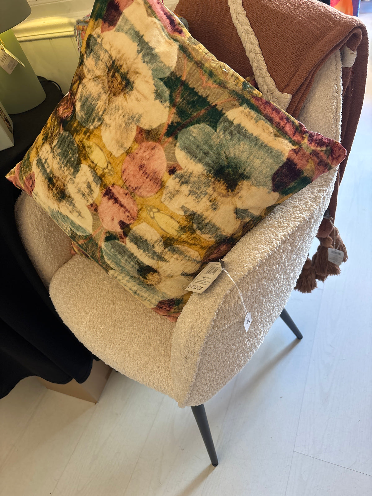 Chaise fauteuil blanc bouclette bastide