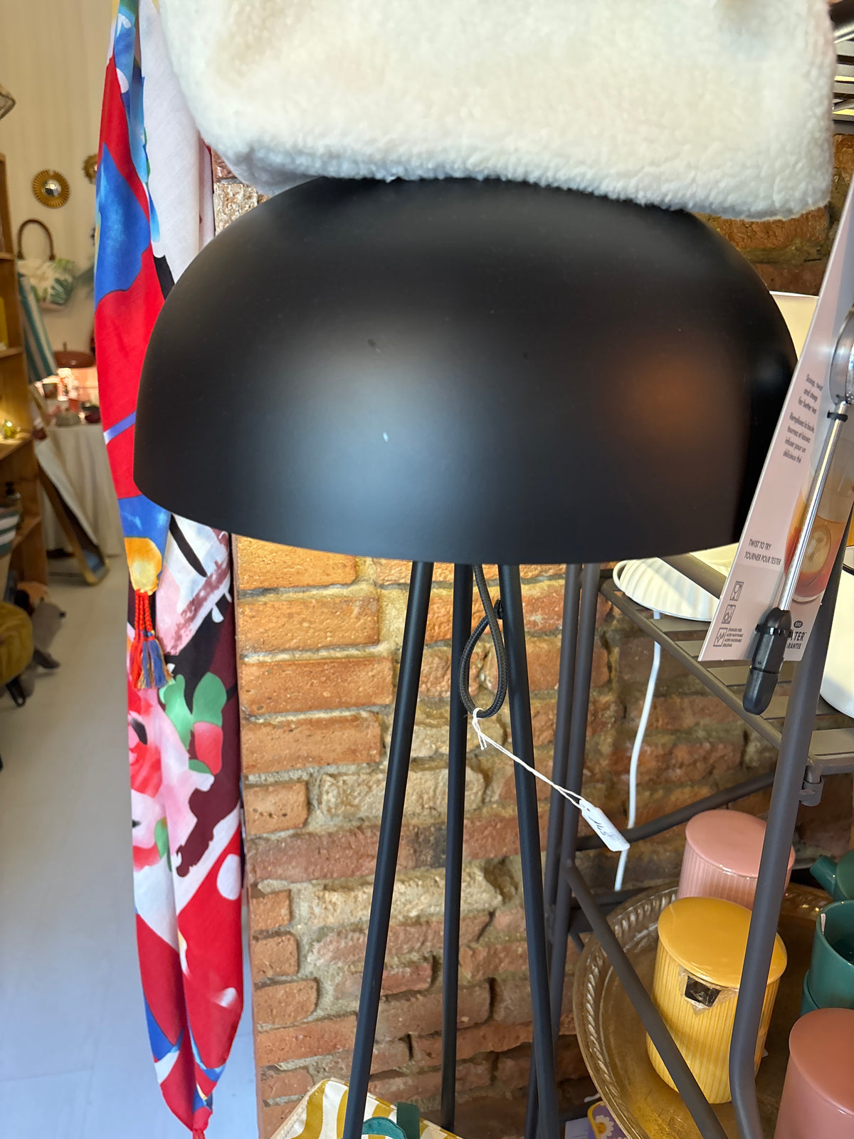 Lampadaire noir métal yliades