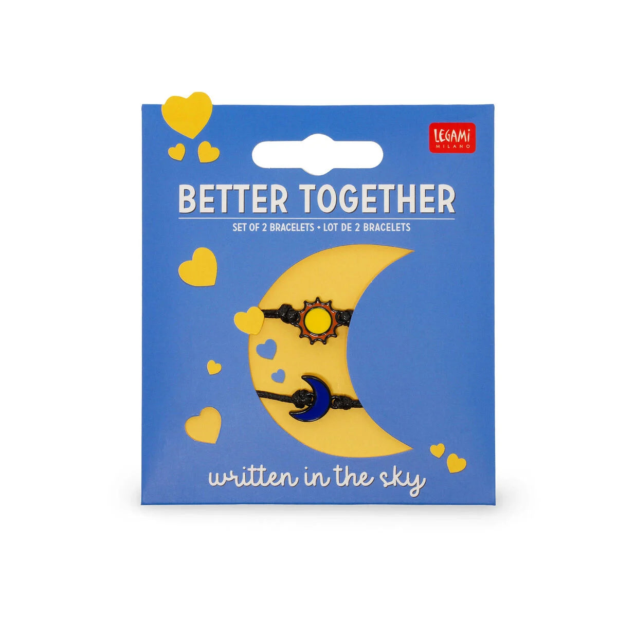Lot de bracelets amitié Better Together Sun&Moon / Panda Legami – MT Boutique