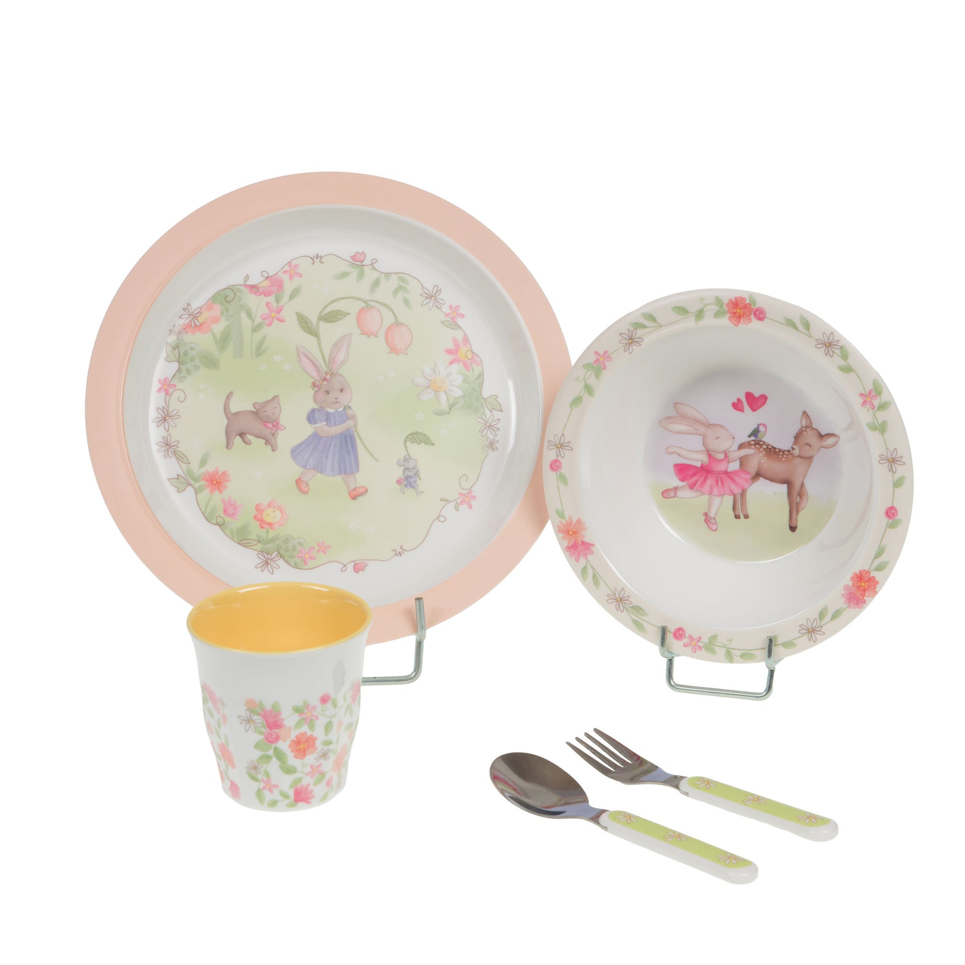 Coffret repas enfant 5 pièces Ballerine mélamine inox Amadeus – MT Boutique
