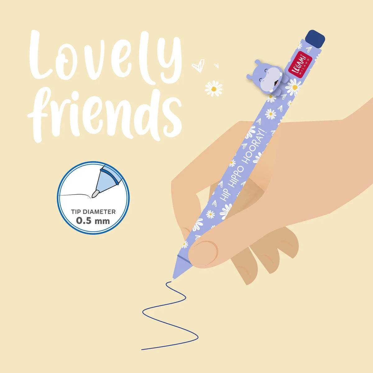 Stylo Gel Hippo Décoratif Lovely Friends