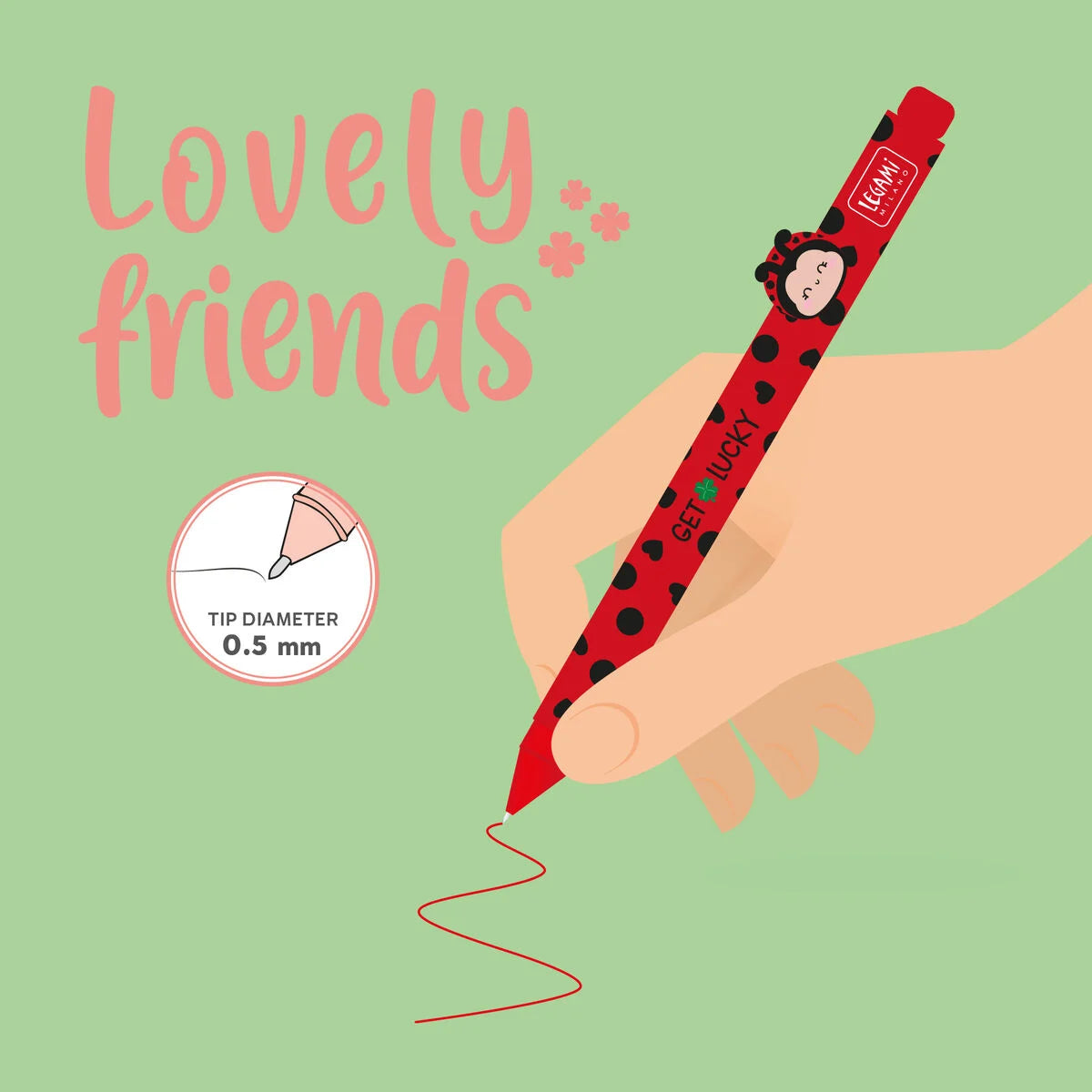 Stylo Gel Coccinelle Décoratif Lovely Friends