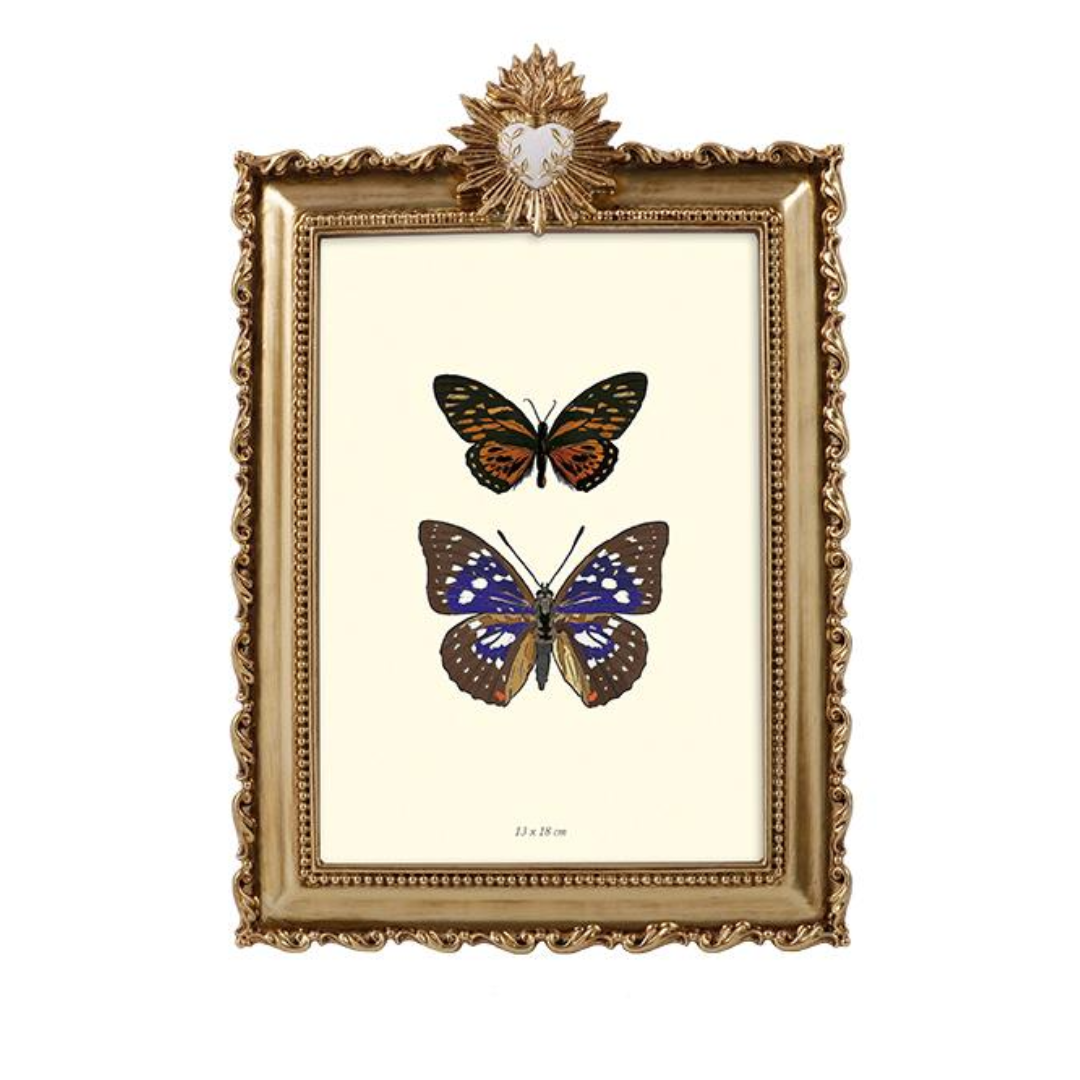 Cadre photo doré ex-voto blanc EMDE 13x18 cm décoration murale salon