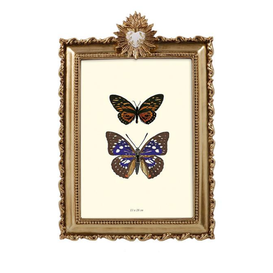 Cadre photo doré ex-voto blanc EMDE 13x18 cm décoration murale salon
