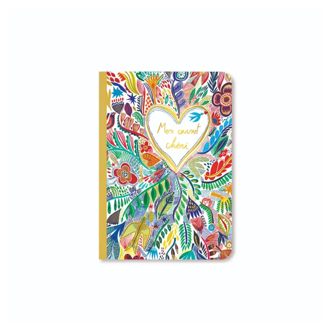 Carnet souple A6 La Vie Est Belle motifs fleuris dorure Cartes d'Art – MT Boutique