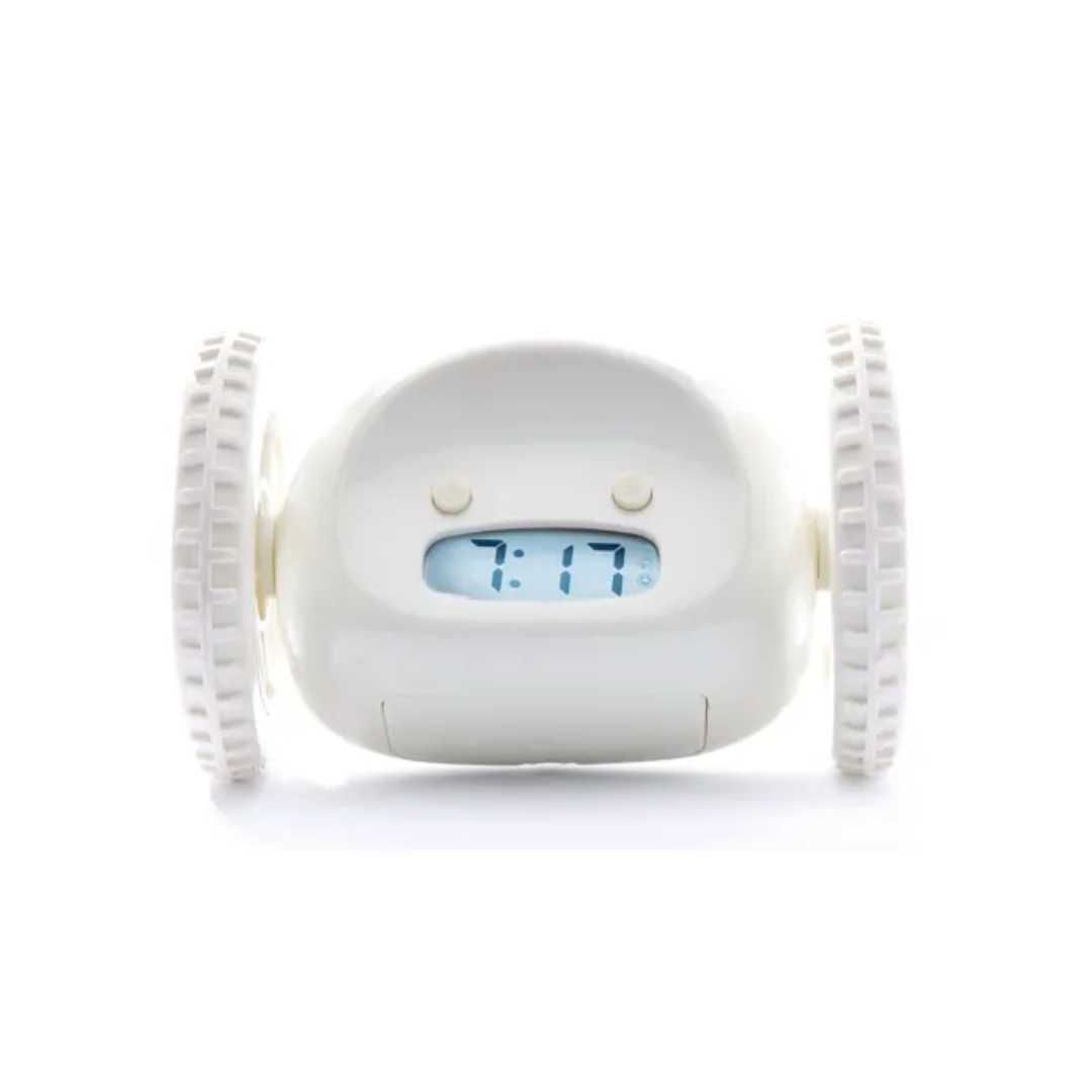 Clocky White réveil à roulettes NeXtime blanc 13,5 cm – MT Boutique