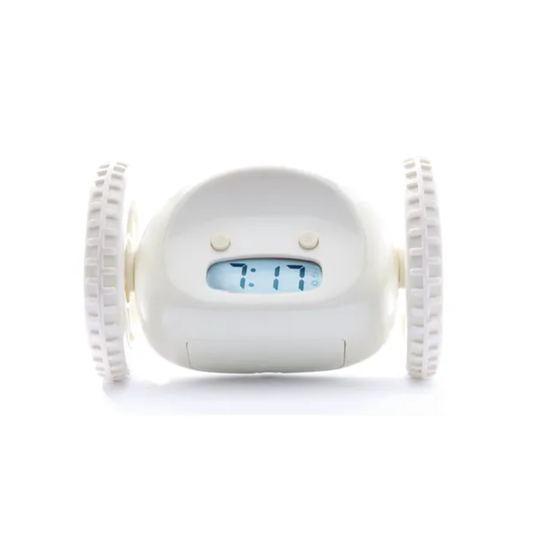 Clocky White réveil à roulettes NeXtime blanc 13,5 cm – MT Boutique