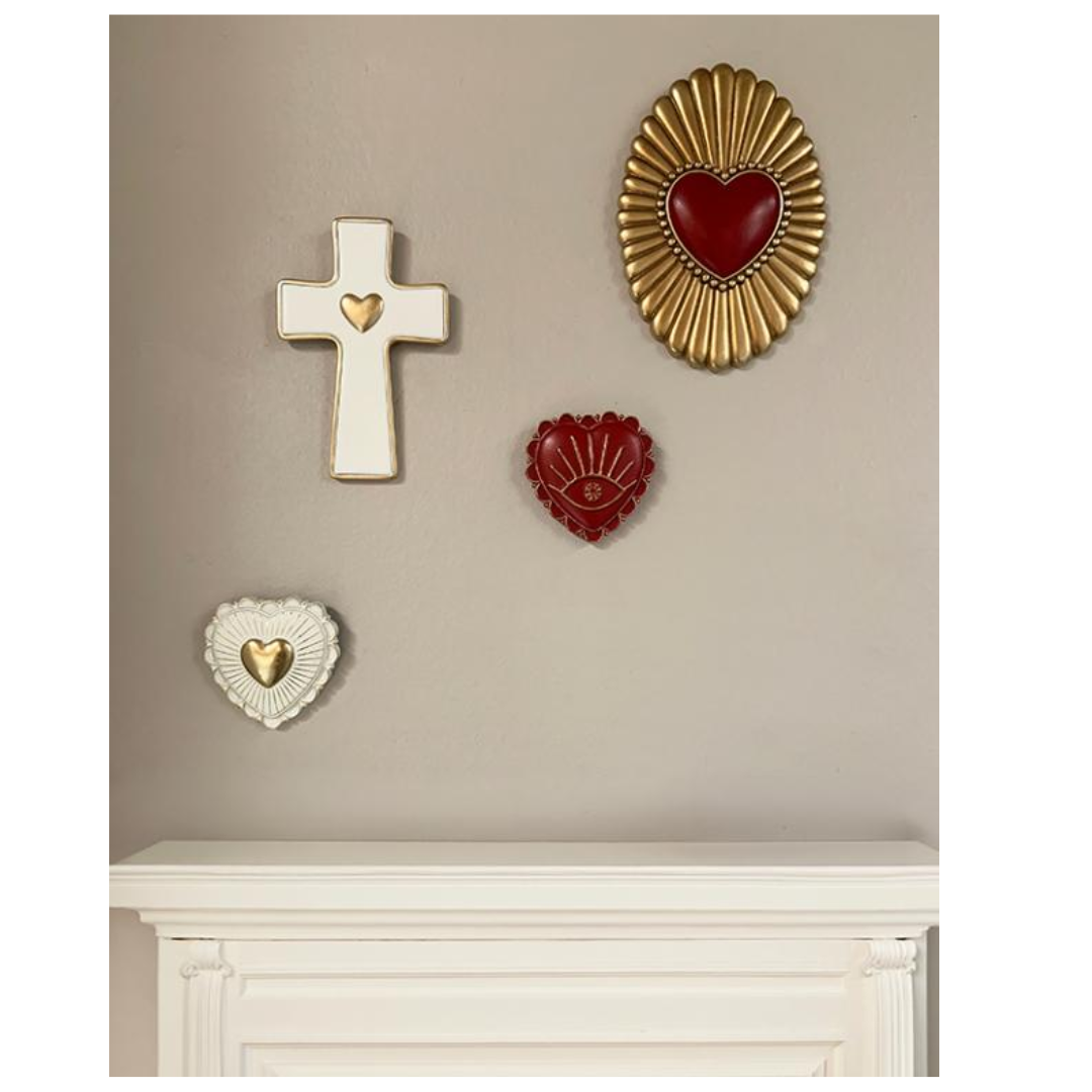 Déco Murale Cœur Rouge Ovale – EMDE posé sur le mur