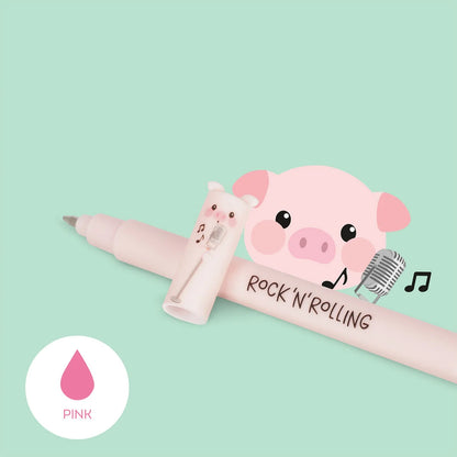 Lot stylos gel effaçables Ferme Vache, Cochon, Âne & Coq