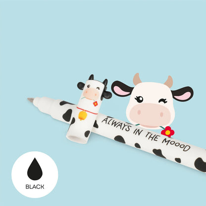 Lot stylos gel effaçables Ferme Vache, Cochon, Âne & Coq