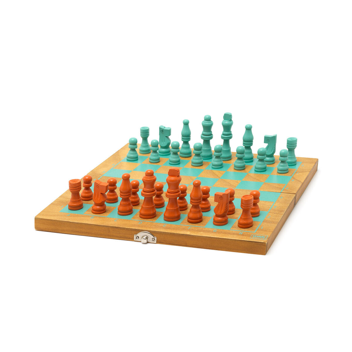Jeu d'échecs et de dames 2-en-1 Legami, échiquier pliant en bois de pin.