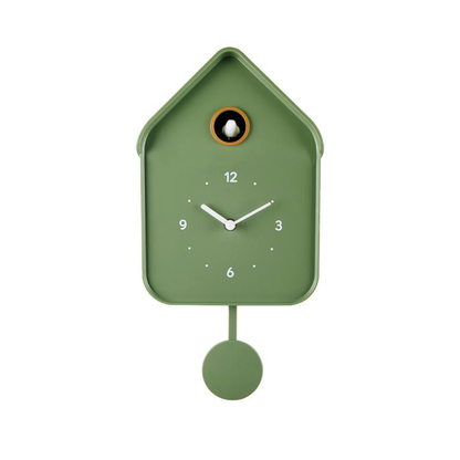 Horloge coucou verte vintage moderne balancier EMDE 20,6x39 cm déco murale