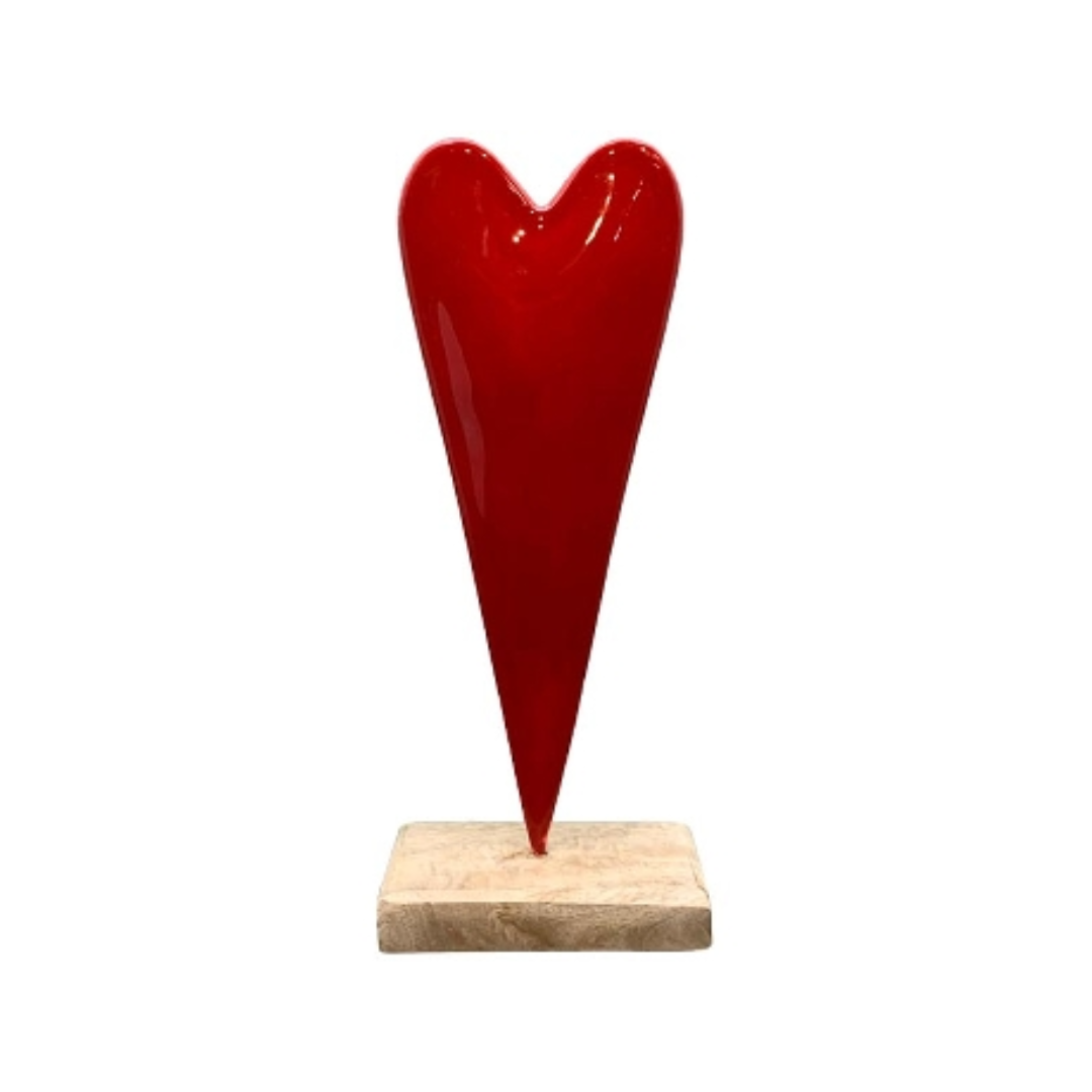 Sculpture cœur métal rouge