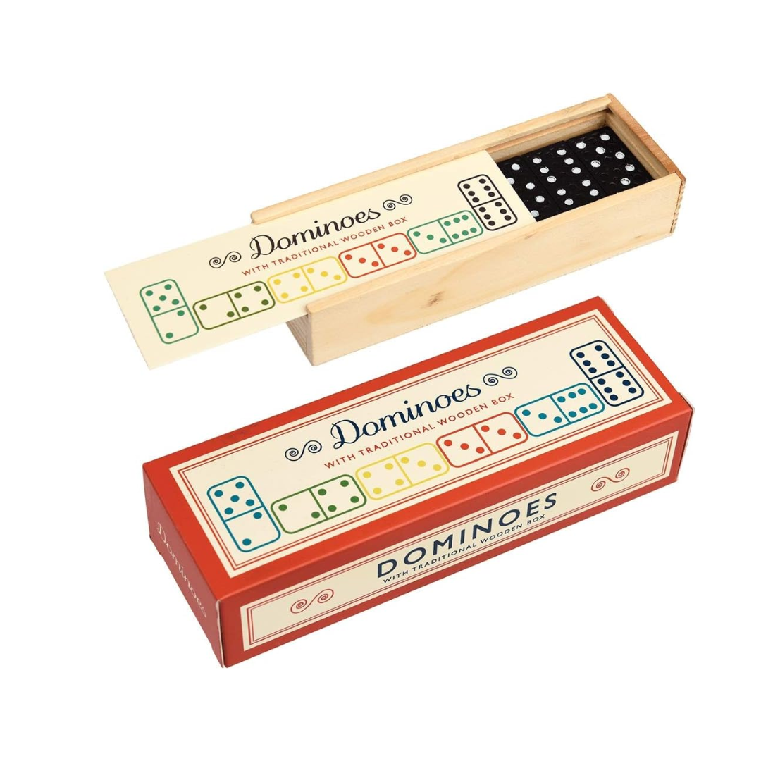Jeu de dominos 28 pièces boîte bois traditionnelle 15x5x3 cm – MT Boutique