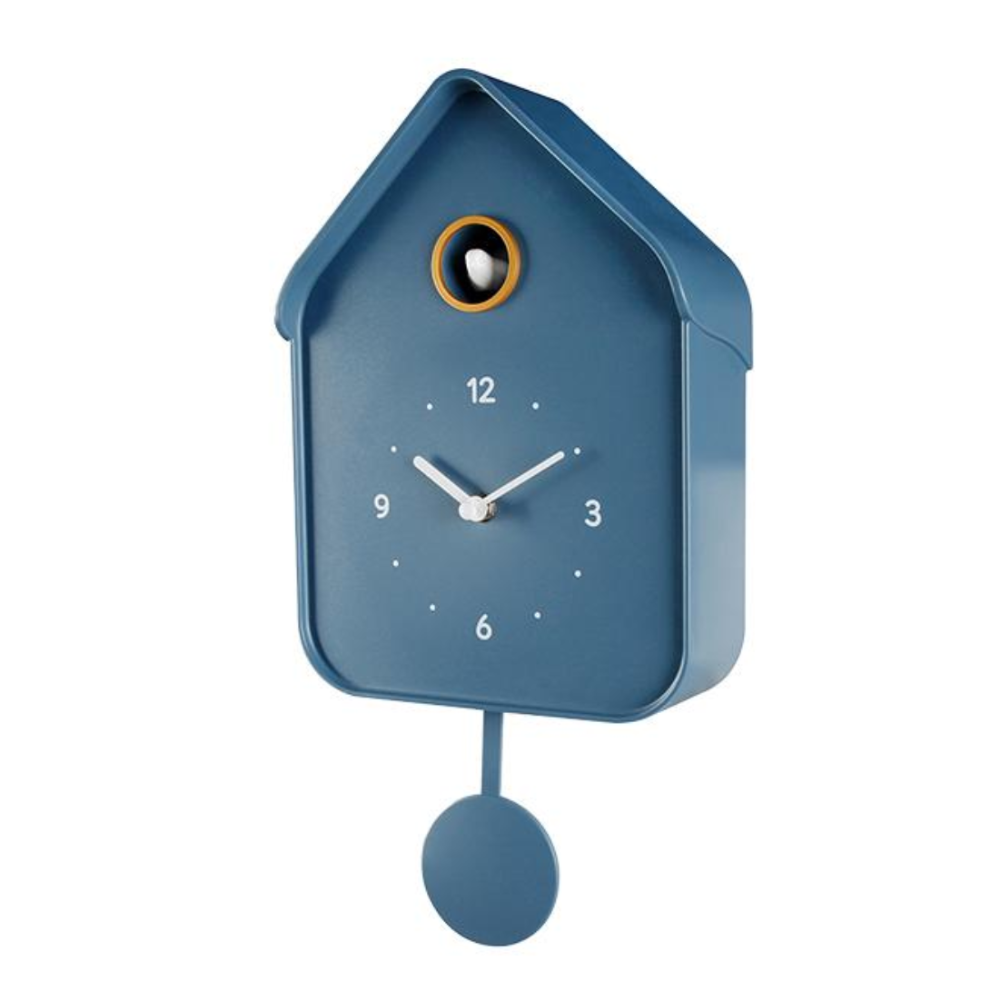 Horloge Coucou Vintage Moderne Bleue