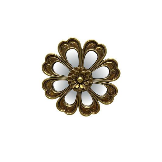 Déco Murale Fleur Miroir Doré – EMDE | Diamètre 12,3 cm