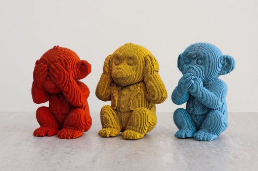 Exemple de personnalisation peinture sur puzzle 3D en carton Cartonic