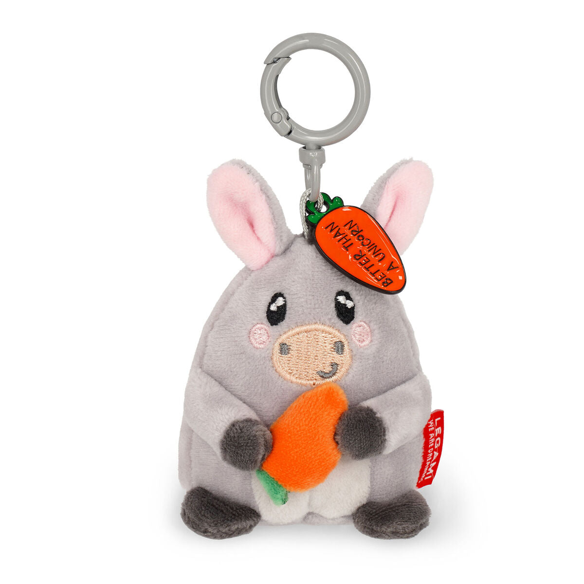 Porte-clés peluche âne Legami Super Soft Tiny Better Than a Unicorn breloque émaillée mousqueton zinc – MT Boutique