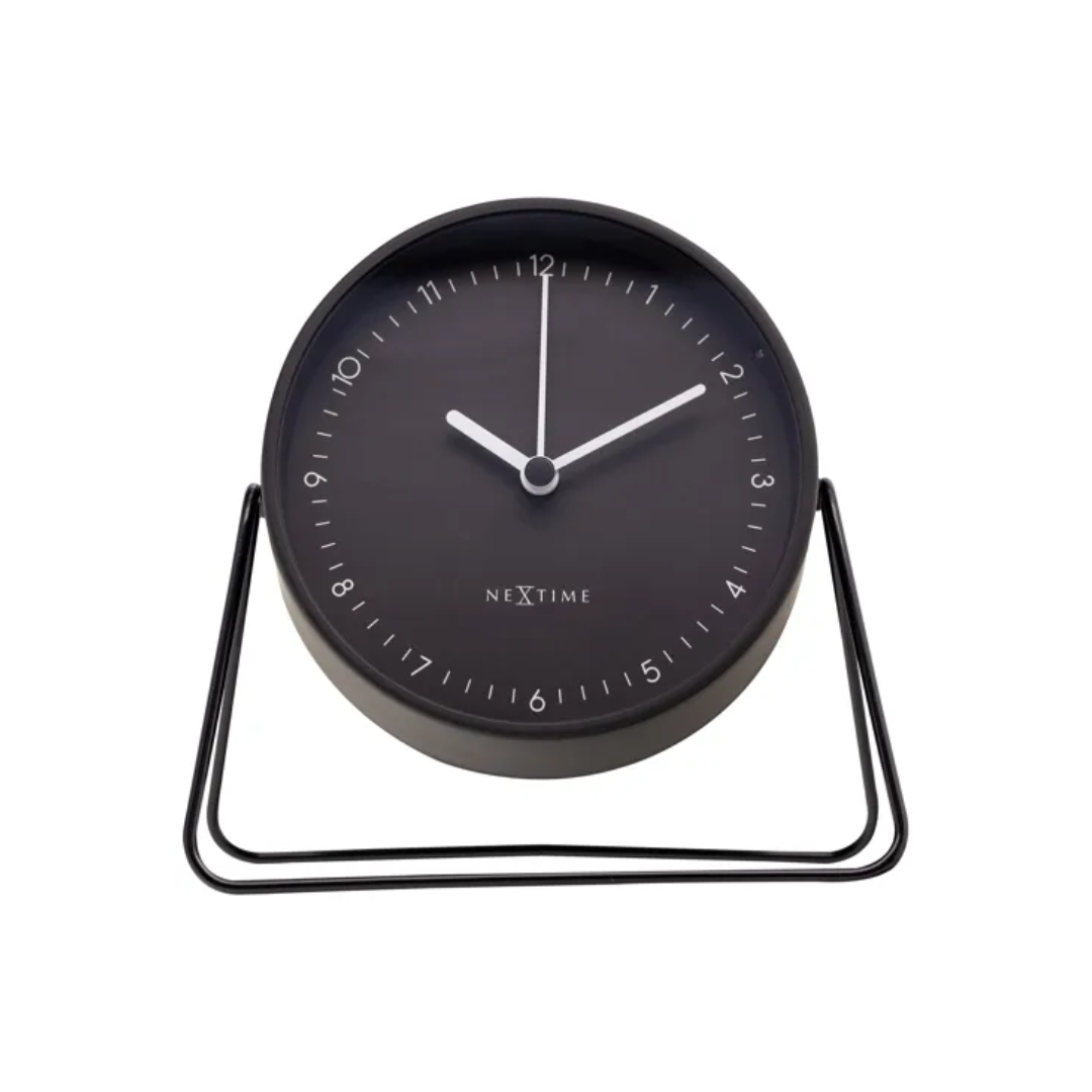 Réveil à poser Berlin Table noir métal mat silencieux NeXtime 14x13 cm – MT Boutique