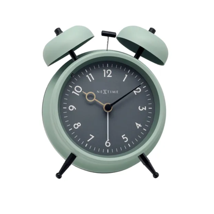 Réveil à poser Golden Hour bleu canard teal métal silencieux NeXtime – MT Boutique