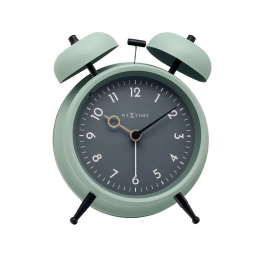 Réveil à poser Golden Hour bleu canard teal métal silencieux NeXtime – MT Boutique